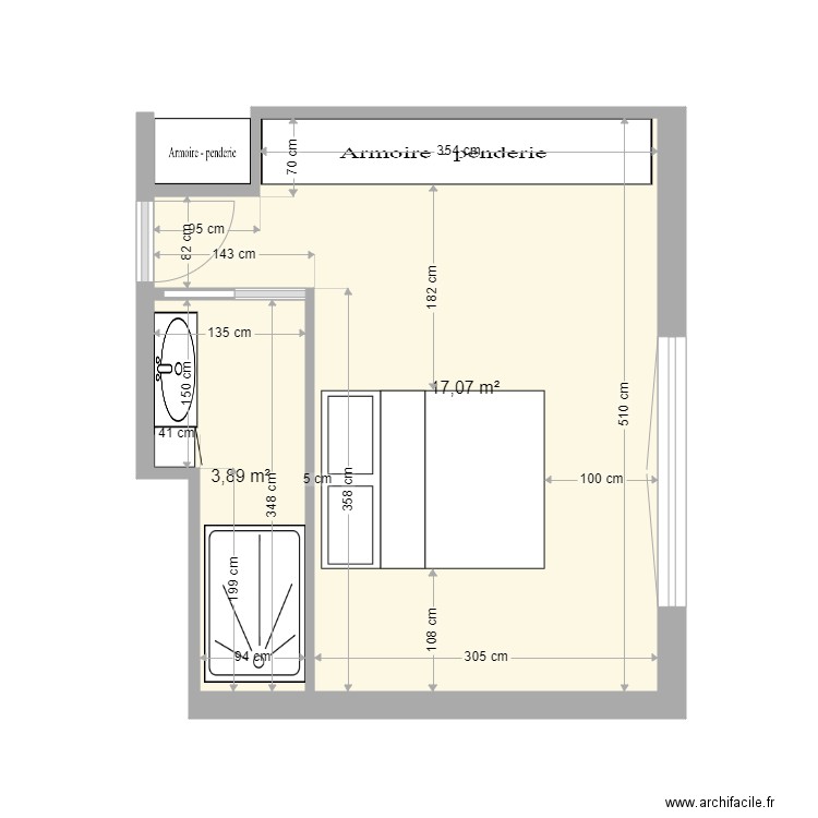 suite parentale. Plan de 0 pièce et 0 m2