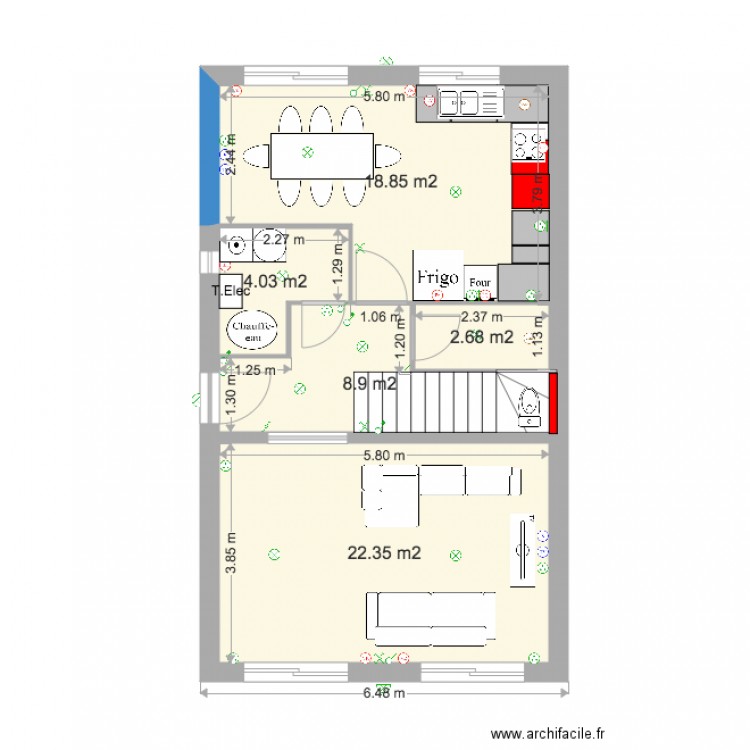 Oznur RDCH AMENAGÉ 251015. Plan de 0 pièce et 0 m2