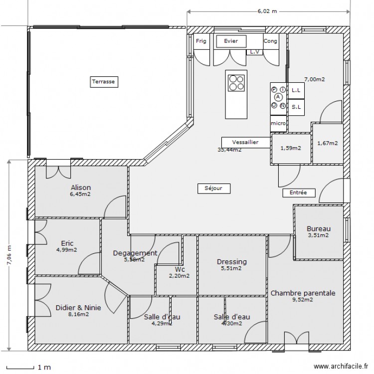 Cuisine 2. Plan de 0 pièce et 0 m2