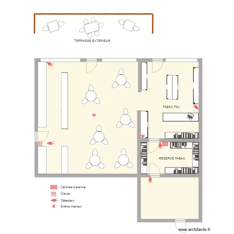 TaBACPONT DE PIERRE alarme. Plan de 