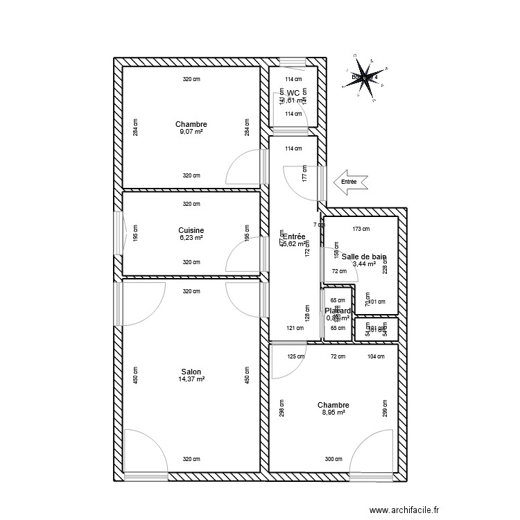 Appart  11. Plan de 9 pièces et 51 m2