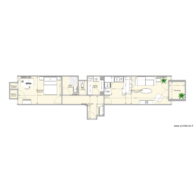 t2 marseille. Plan de 0 pièce et 0 m2