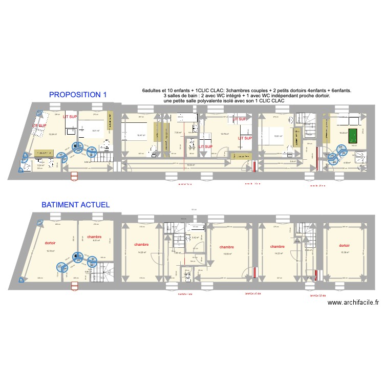 ETAGE PROPOSITION 1. Plan de 0 pièce et 0 m2