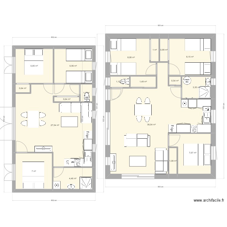 ^penestin. Plan de 19 pièces et 125 m2