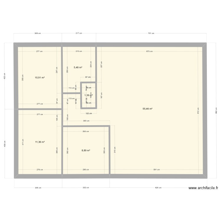 INEA19. Plan de 6 pièces et 93 m2