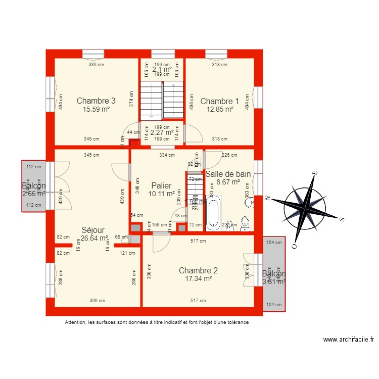 BI 6142 Etage côté. Plan de 0 pièce et 0 m2