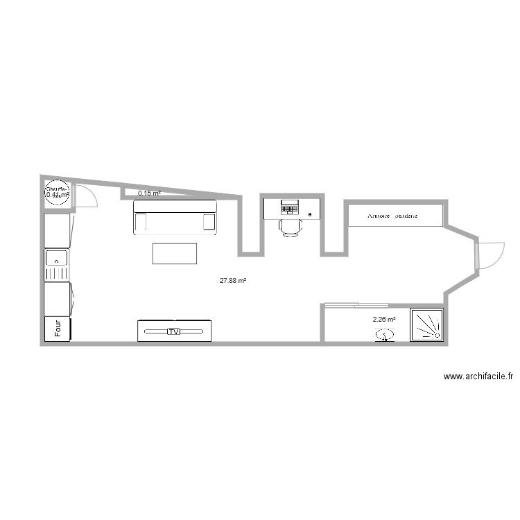 STUDIO 1. Plan de 0 pièce et 0 m2