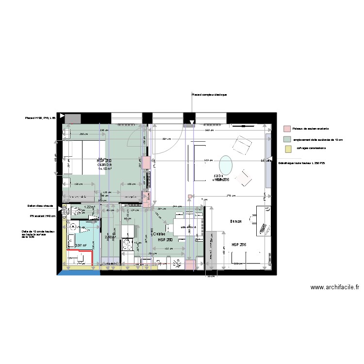 Plan projeté Local Sarah Schneider 11 07 18 V2. Plan de 0 pièce et 0 m2