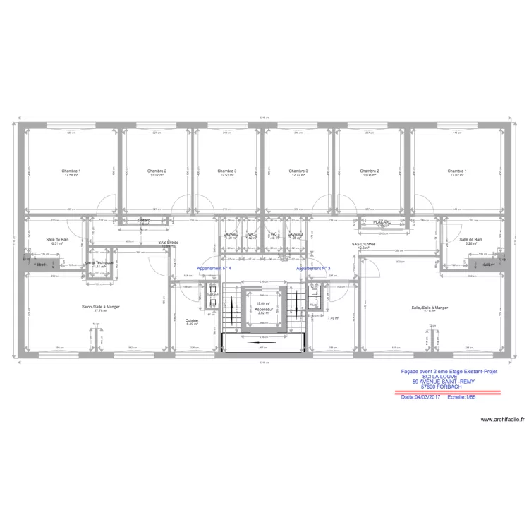 Hocin avent 2 eme etage existant projet 1. Plan de 