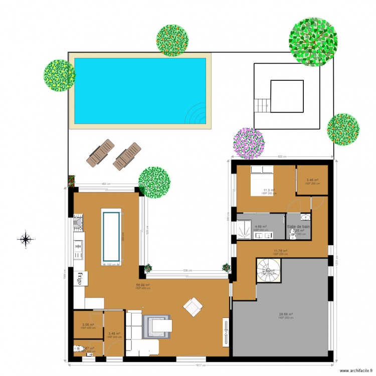 Maison en U2. Plan de 0 pièce et 0 m2