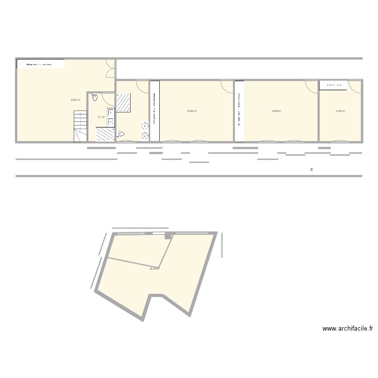 Maison Piscine Deuxieme etage. Plan de 6 pièces et 115 m2