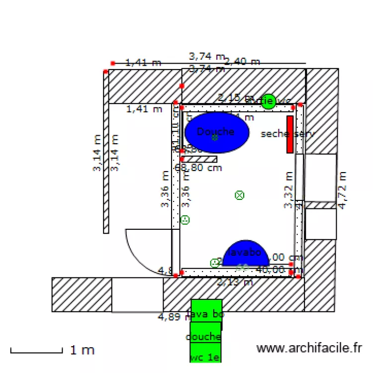 salle d'eau 2. Plan de 