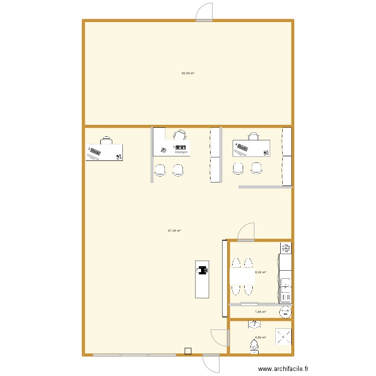 plan 2. Plan de 1 pièce et 24 m2