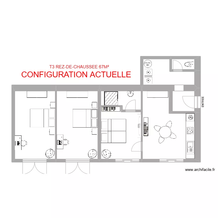 airbnb 3 laetitia avant travaux. Plan de 
