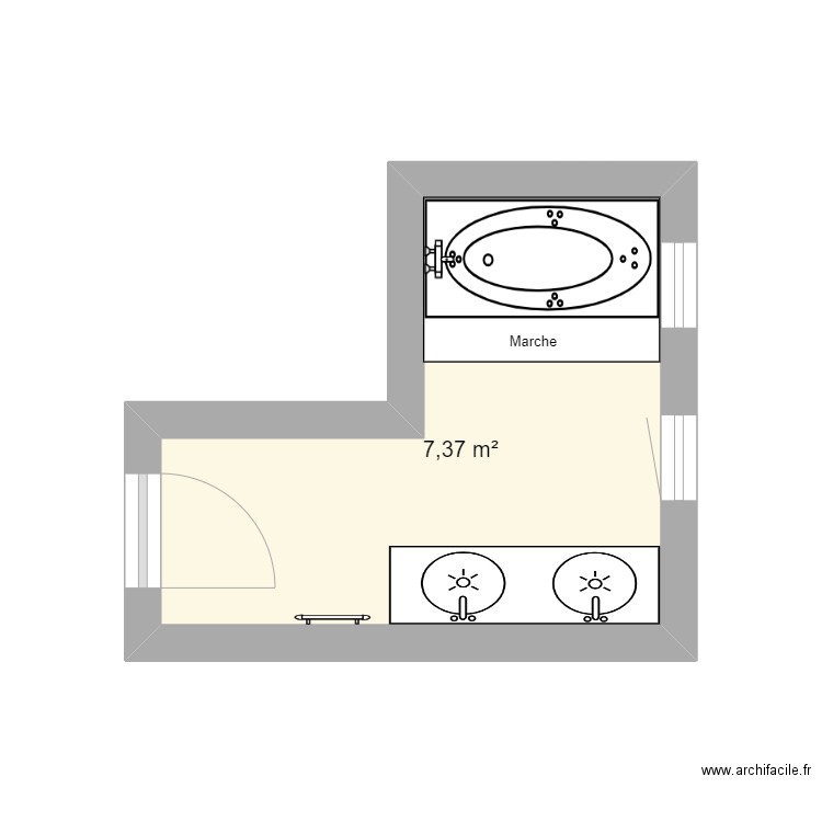 KOKORNIAK. Plan de 1 pièce et 7 m2