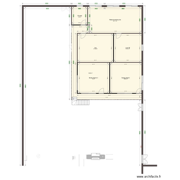 projet agrandissement imprimerie. Plan de 0 pièce et 0 m2