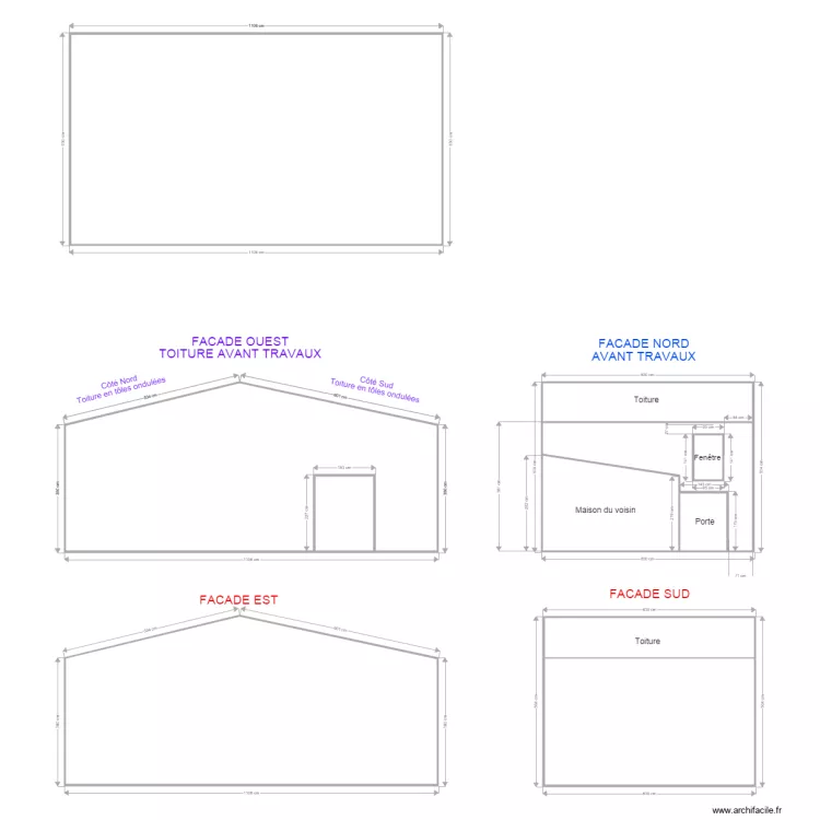 Plan de masse et fa&ccedil;ade. Plan de 