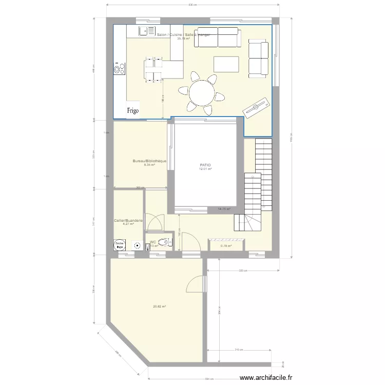 utilisation BIS RDC SANS JARDIN. Plan de 