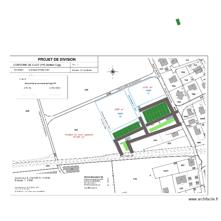 GP Cugy. Plan de 0 pièce et 0 m2