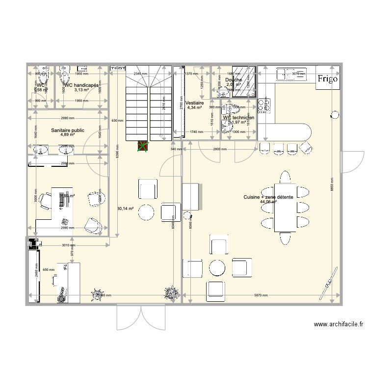 Bureau RDC 2. Plan de 0 pièce et 0 m2