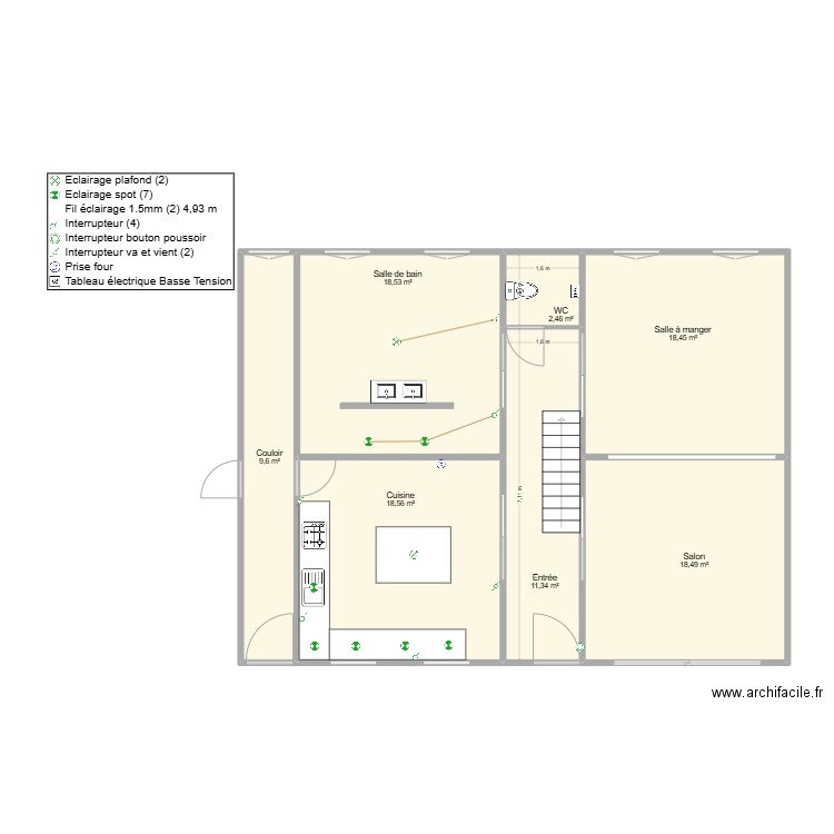 rubigny. Plan de 7 pièces et 97 m2