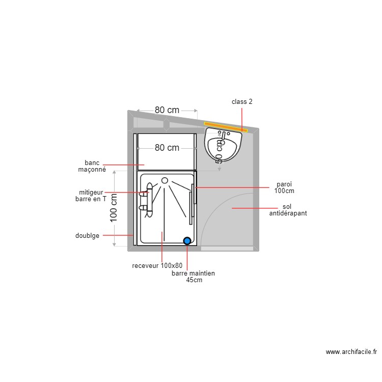 TRAP. Plan de 2 pièces et 3 m2