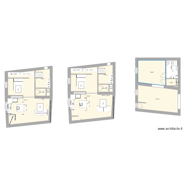 Plan Appart chemin de belair. Plan de 12 pièces et 161 m2