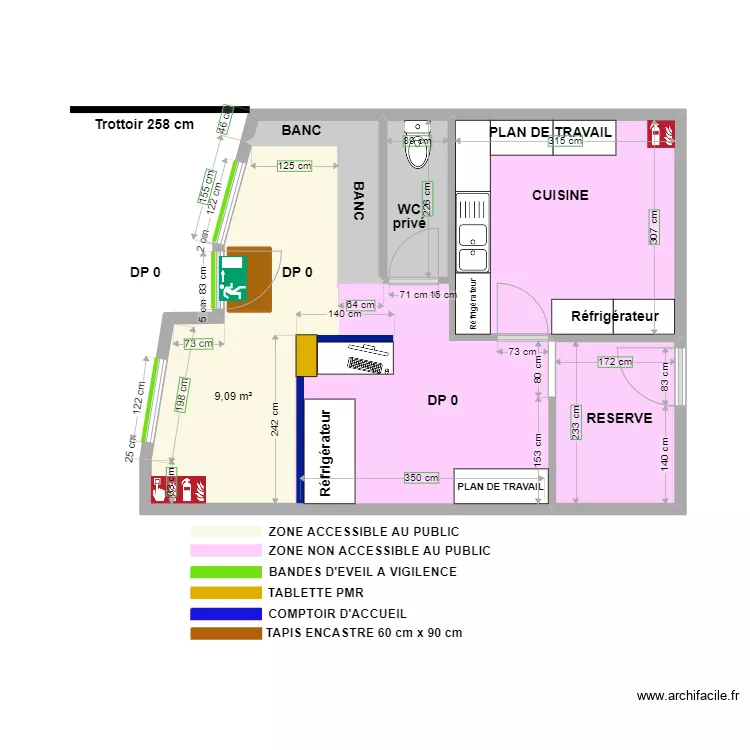 KAIZO plan apr&egrave;s travaux. Plan de 