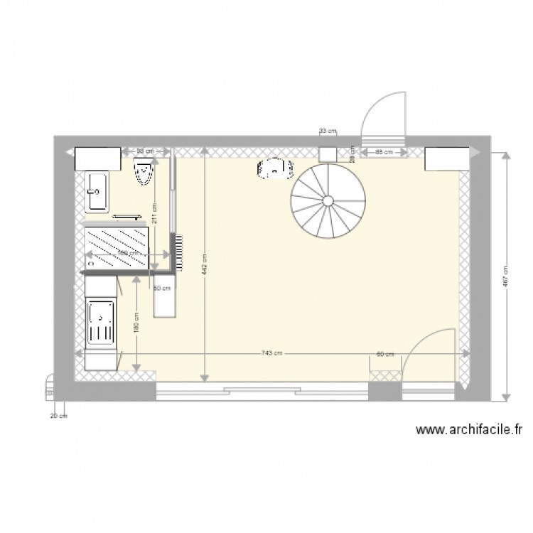 plan cuisine et salle de bain. Plan de 0 pièce et 0 m2