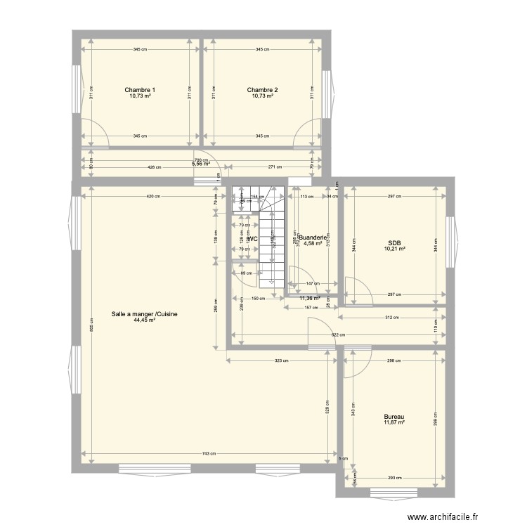 Etage benjy 1. Plan de 9 pièces et 110 m2