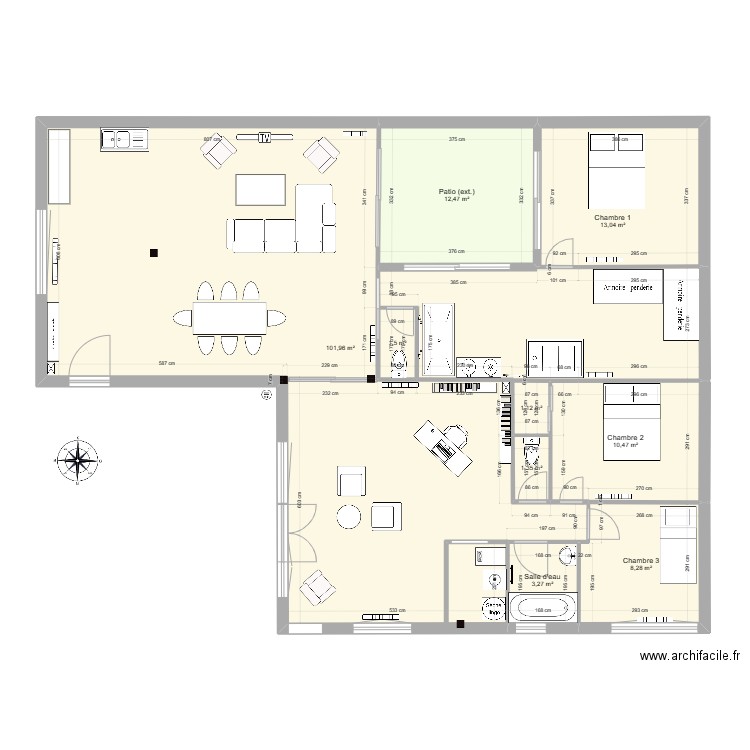 Plan 3 BIS. Plan de 9 pièces et 153 m2