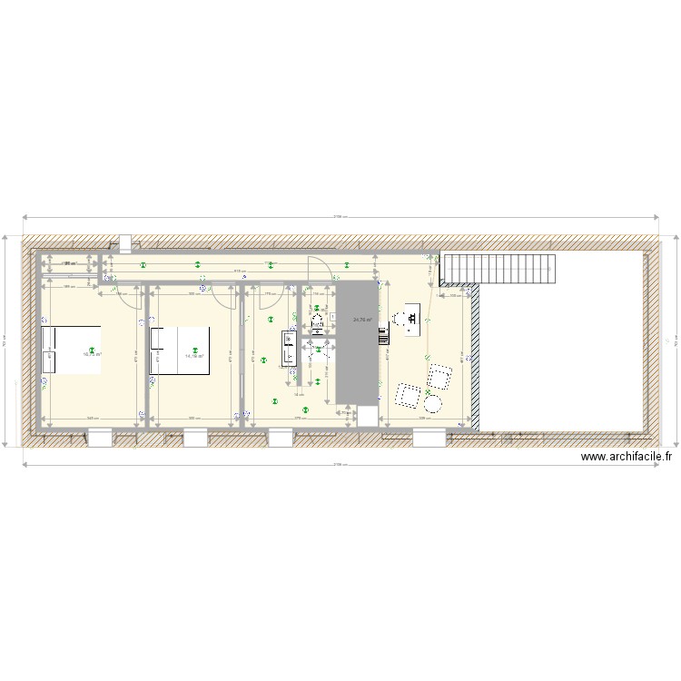 Electricité RDC V2 cotes. Plan de 0 pièce et 0 m2