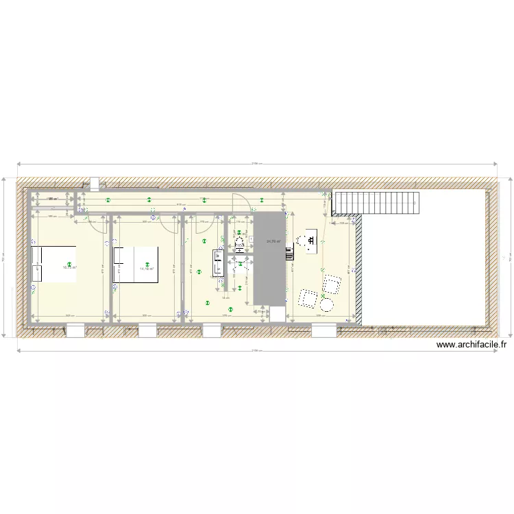 Electricit&eacute; RDC V2 cotes. Plan de 