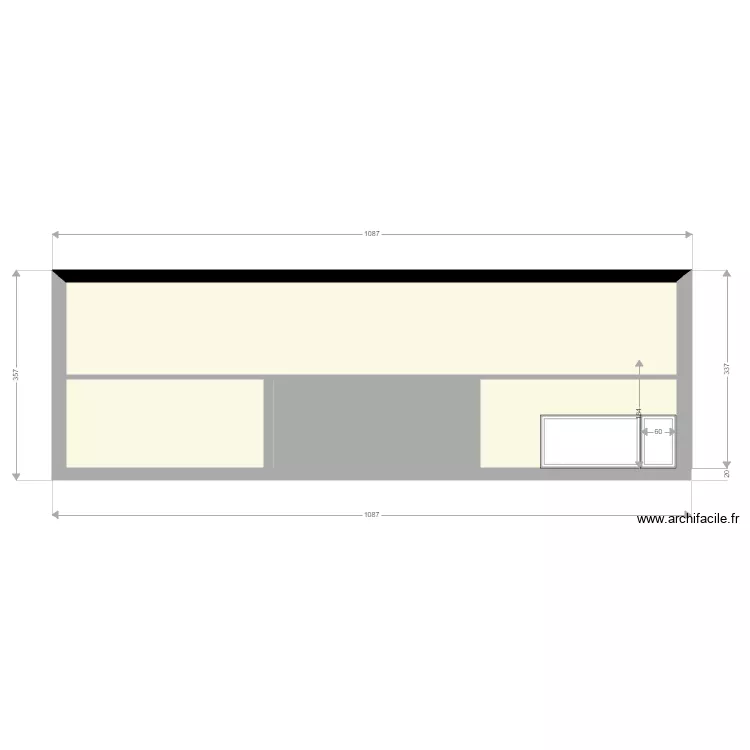 2 eme vue de coupe droite. Plan de 