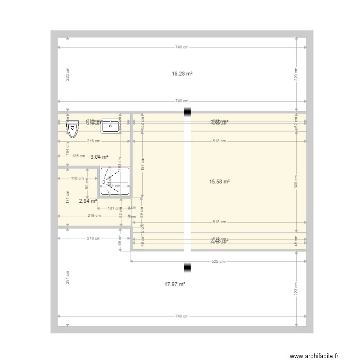 Etage. Plan de 0 pièce et 0 m2