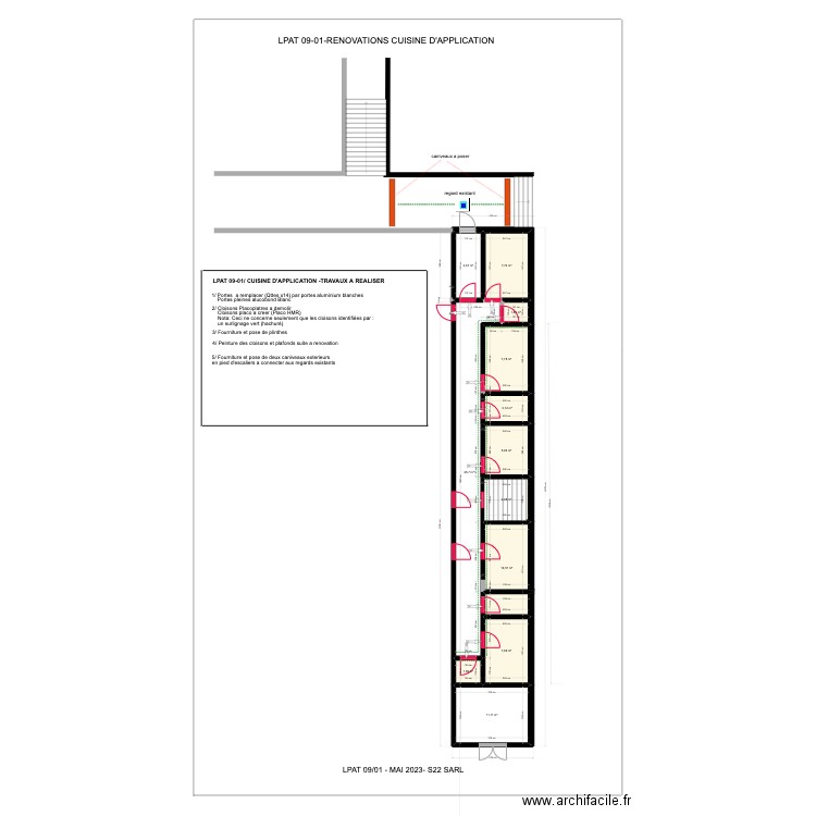 CUISINE APPLICATION TOUHO 1. Plan de 12 pièces et 92 m2