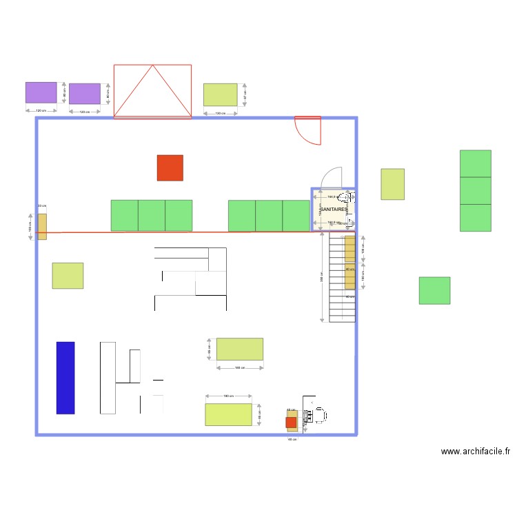 NX LOCAL XTOPHE V3. Plan de 1 pièce et 3 m2