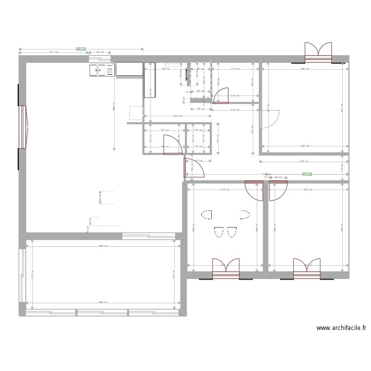 Montmaur. Plan de 6 pièces et 96 m2