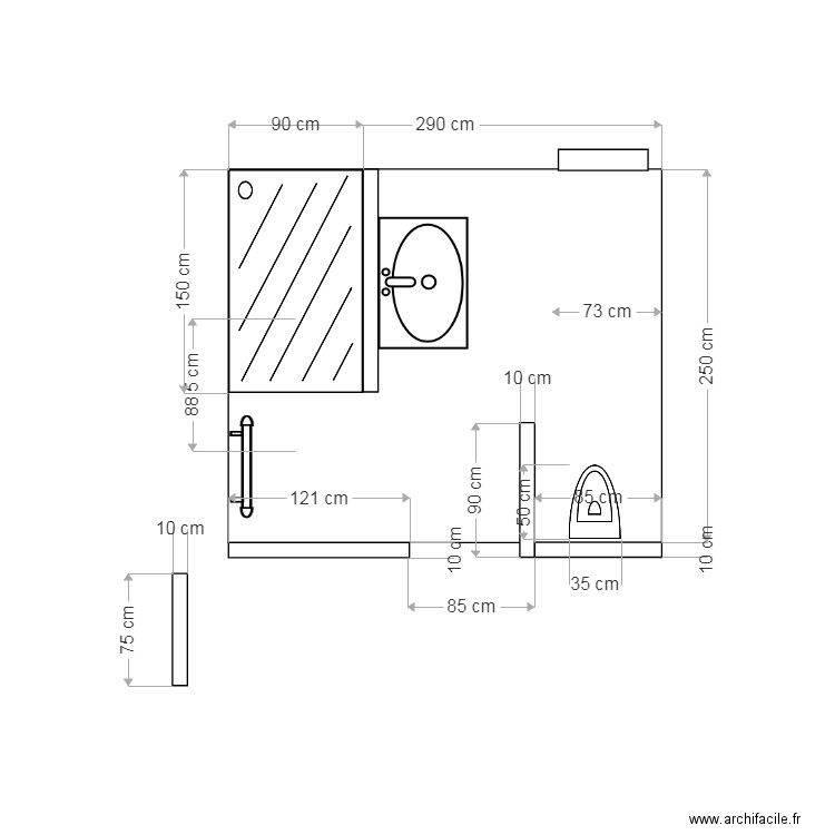 Salle de bian V4 Chambre de gauche étage. Plan de 0 pièce et 0 m2