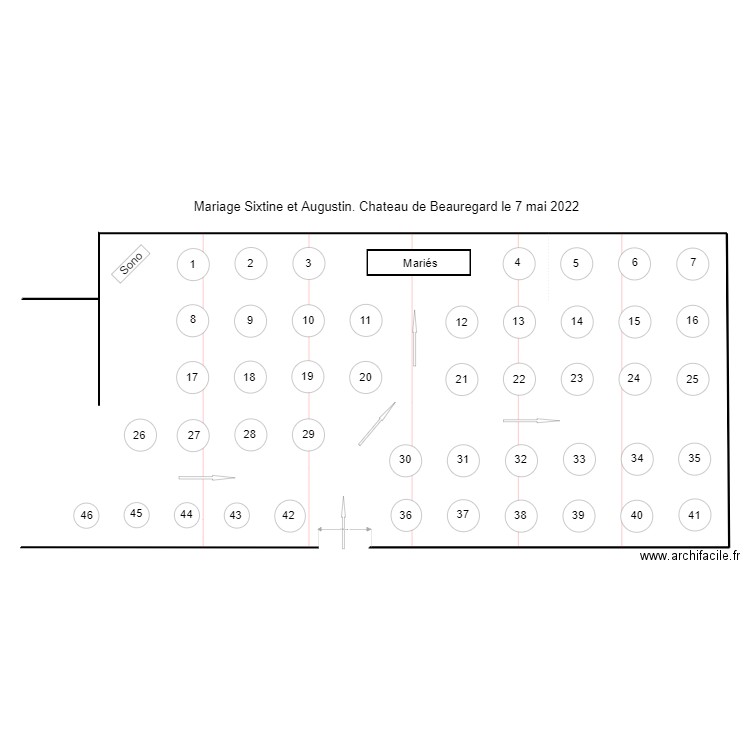 Plan des tables pour affichage. Plan de 0 pièce et 0 m2