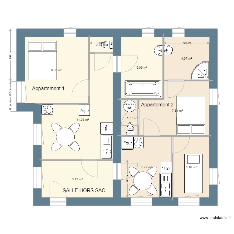 studio anne. Plan de 0 pièce et 0 m2