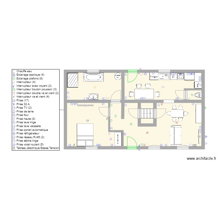 dumont alexis dury. Plan de 5 pièces et 64 m2