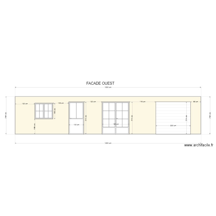 facade ouest. Plan de 0 pièce et 0 m2