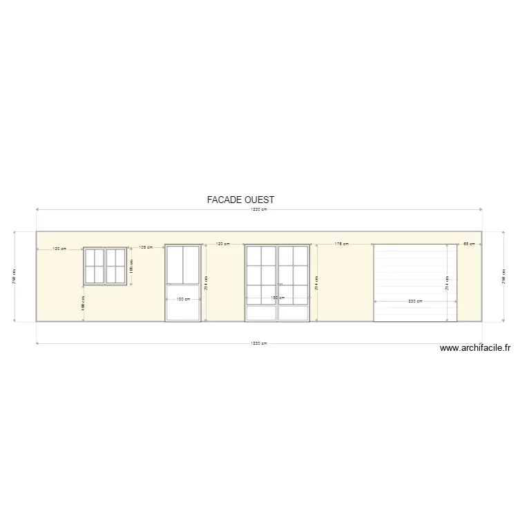 facade ouest. Plan de facade ouest. Plan de