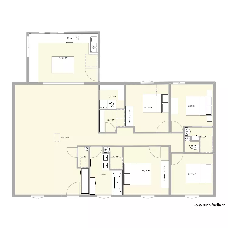 Maison LA JARRIE 3. Plan de 