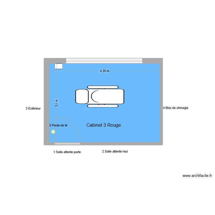 31293 Cabinet 3 Rouge. Plan de 