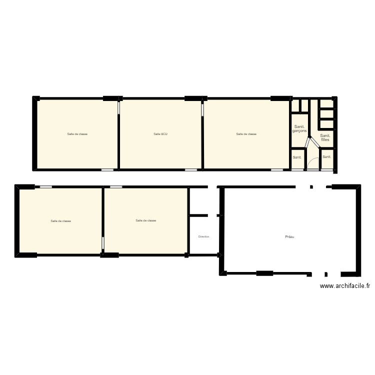 GS2. Plan de 15 pièces et 111 m2