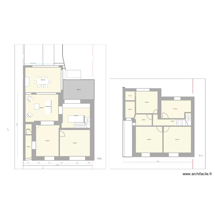 next-2. Plan de 16  et 181 m²