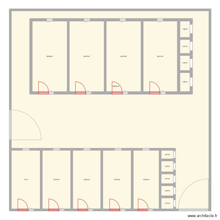 mozolé. Plan de 19 pièces et 487 m2