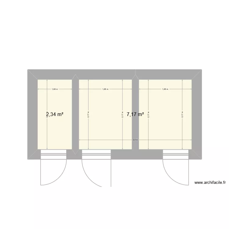 WC CURSON. Plan de 2 Pièces et 10 m² WC CURSON. Plan de 2 Pièces et 10 m²